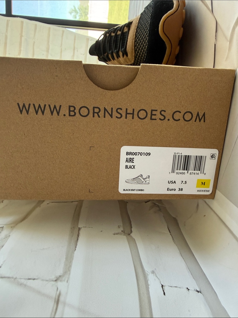 Born Women’s Aire Casual Laced-Up Sneakers — Black Knit Combo - Picture 3 of 10